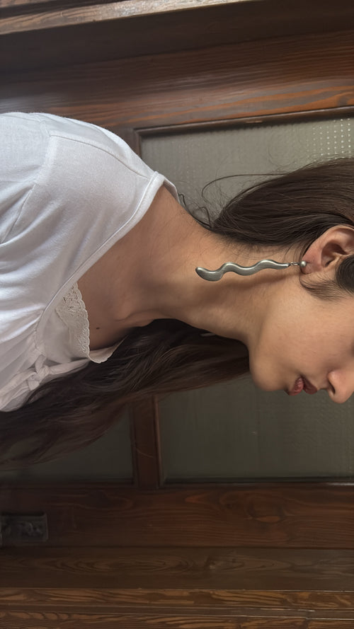 Abstract silver earrings