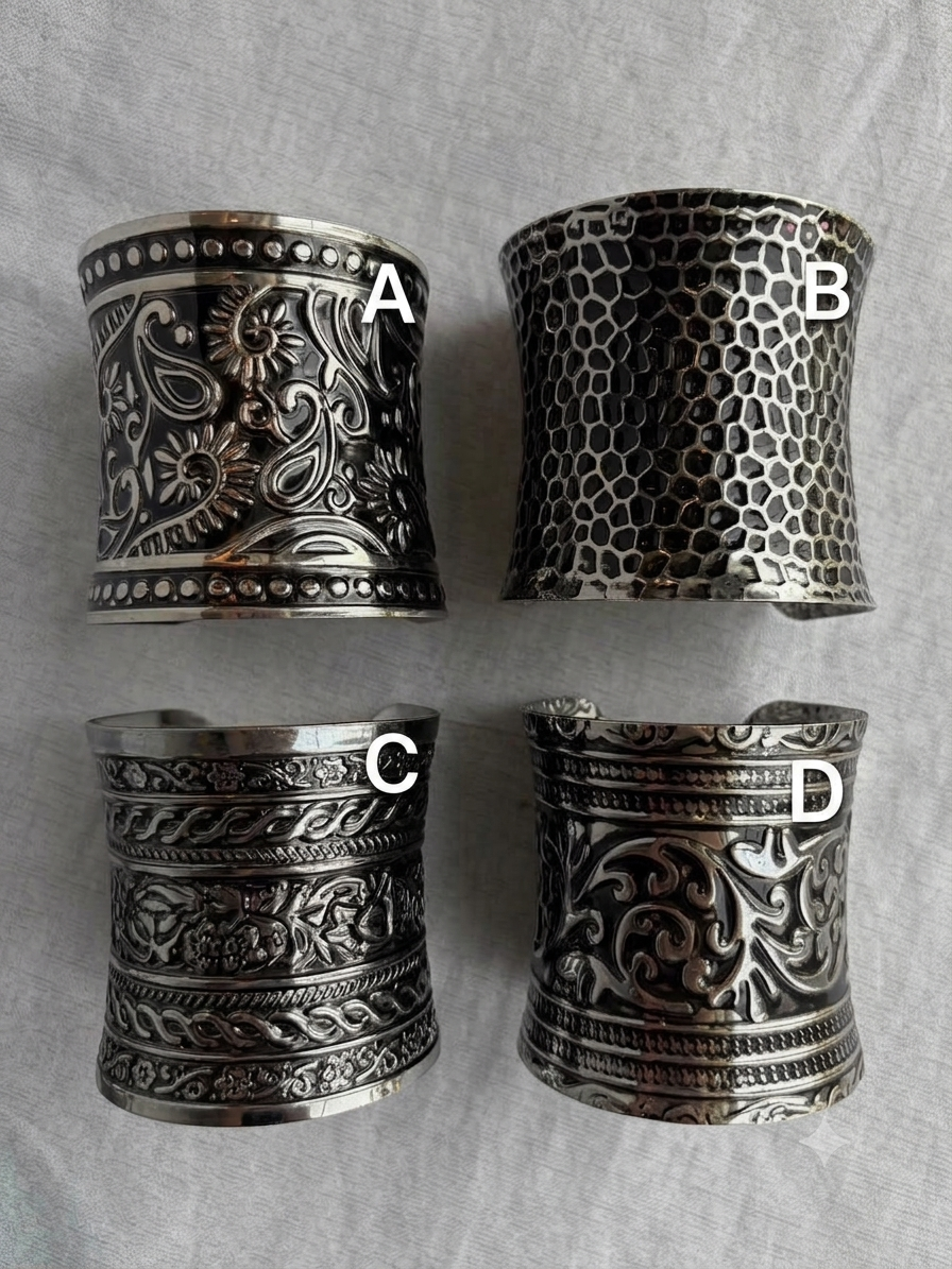 Vintage silver half cuff