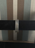 Everyday silver bangle trio