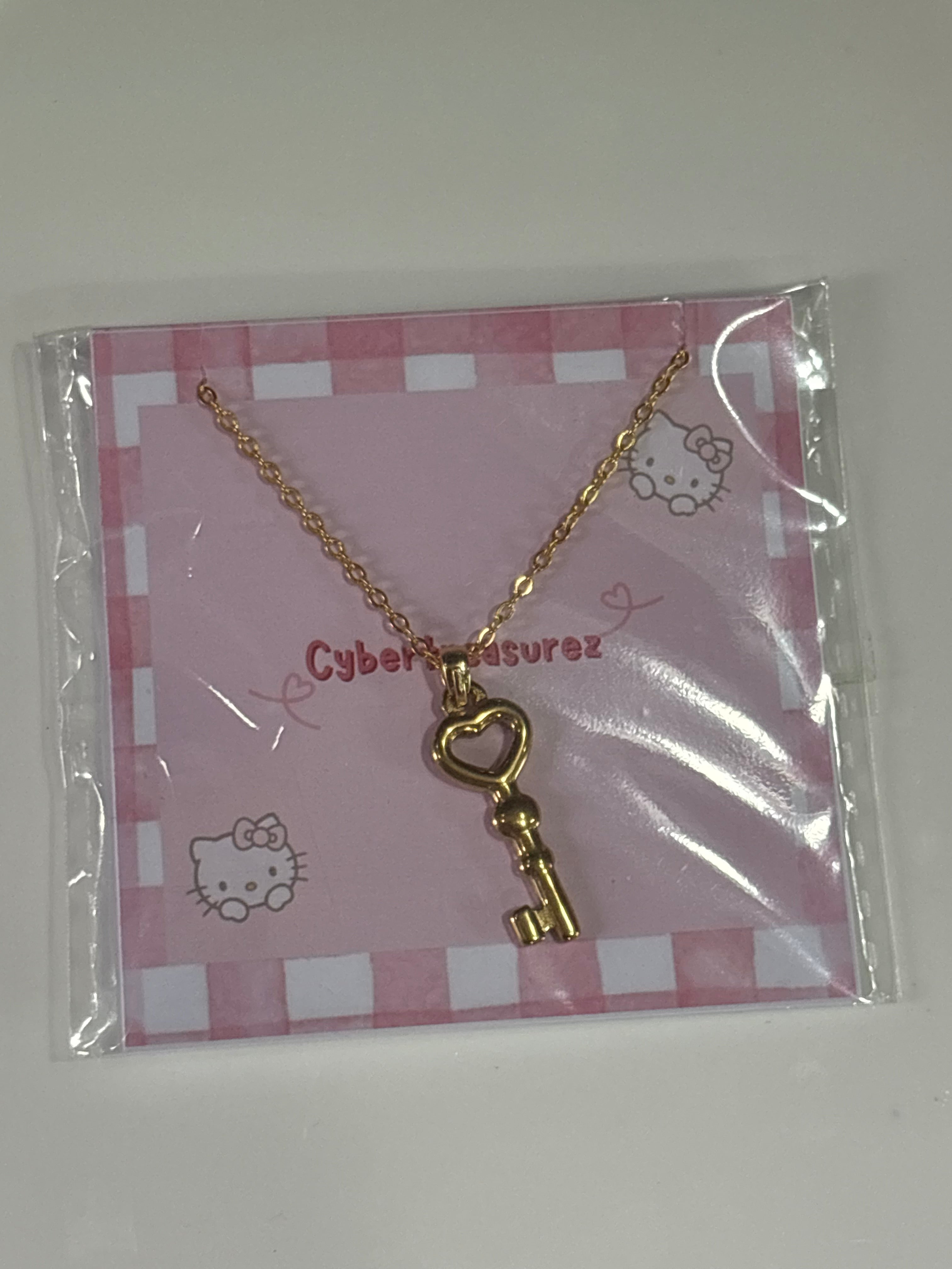 Stainless golden key necklace
