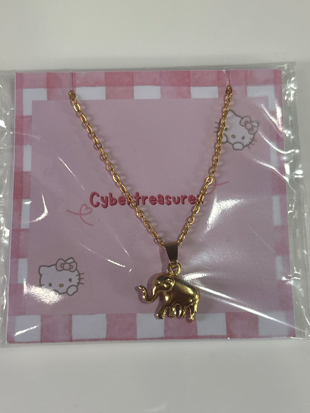 Stainless golden elephant necklace