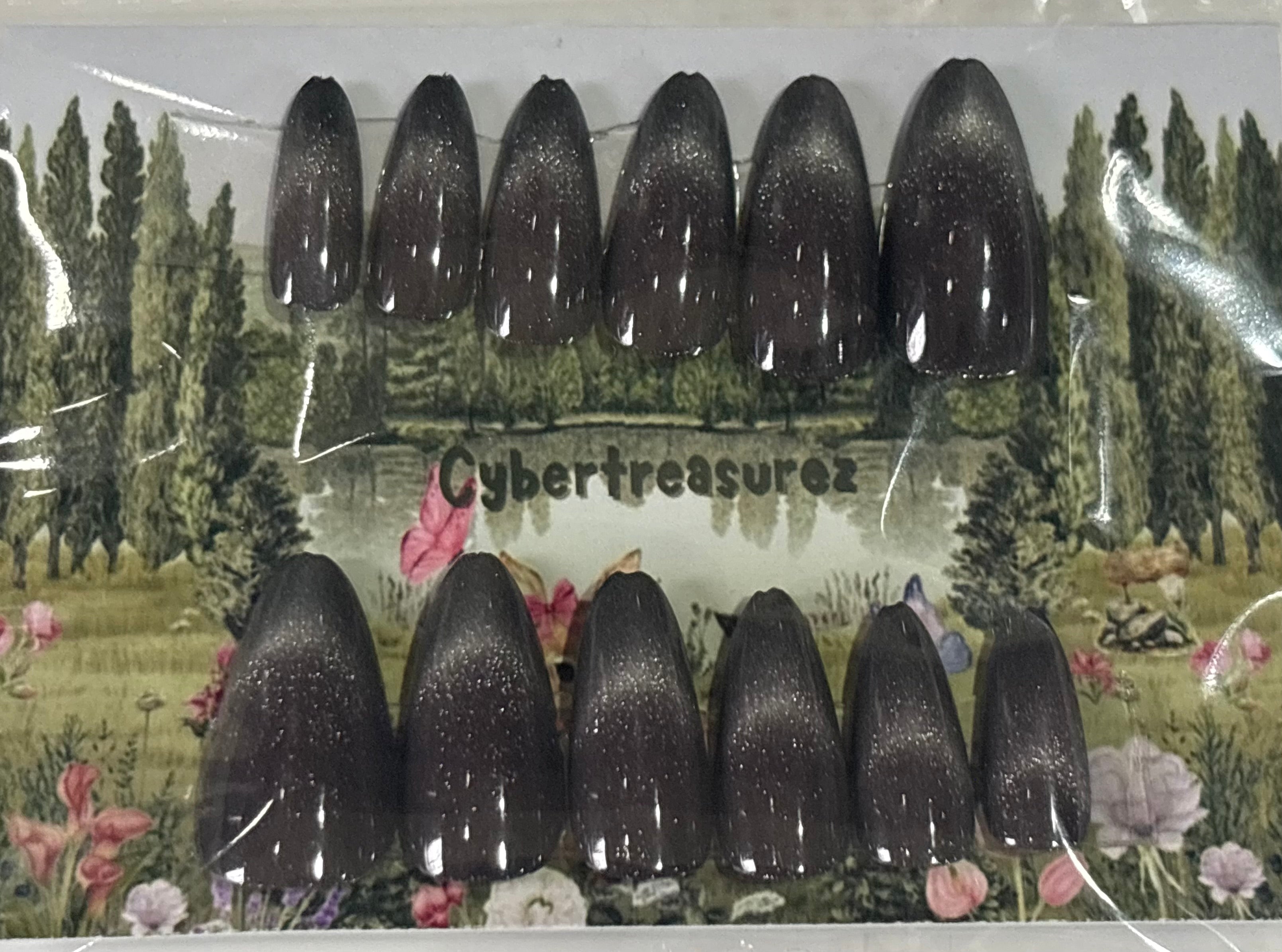 Dark grey moonlight nails