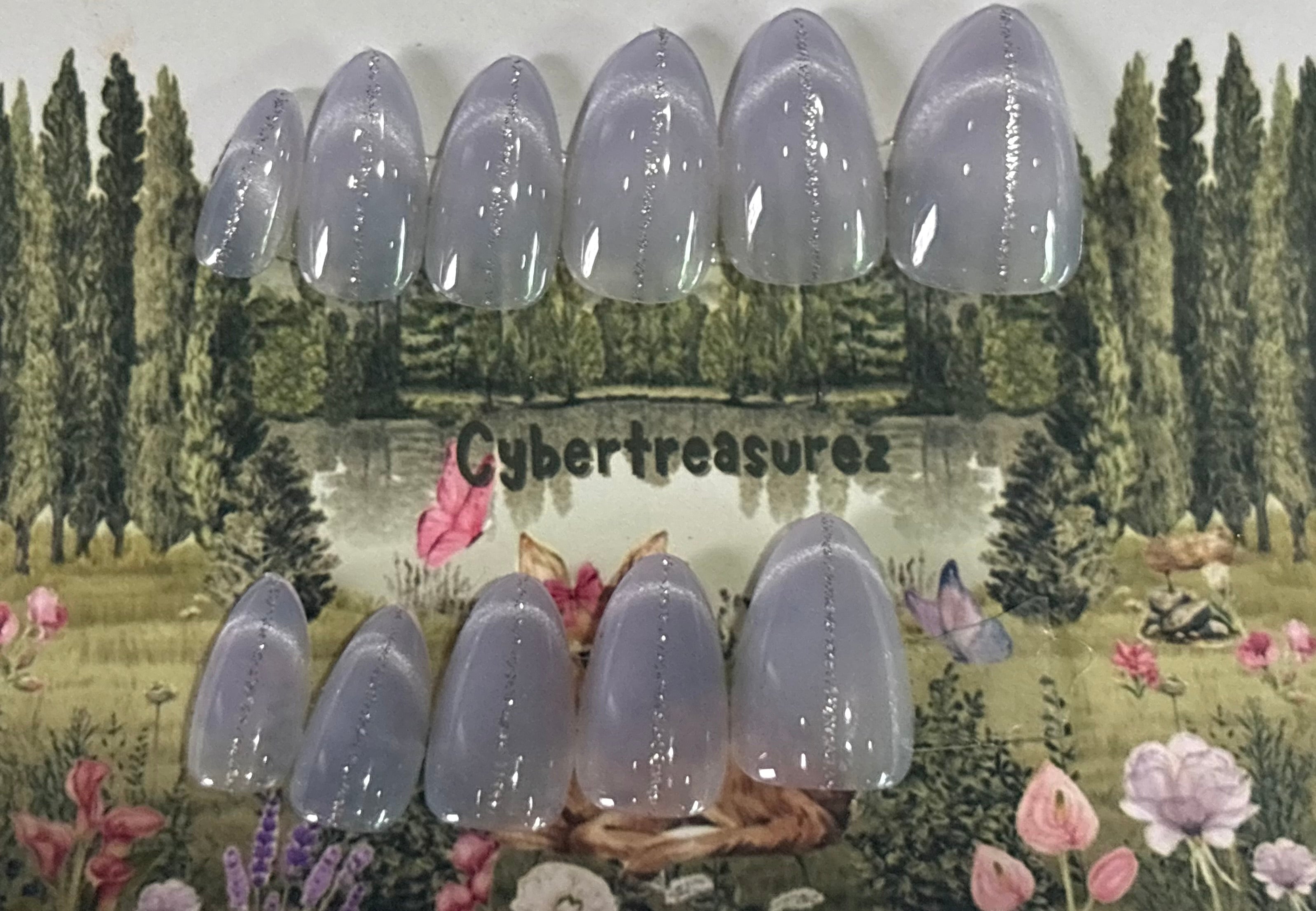 Ice blue moonlight nails