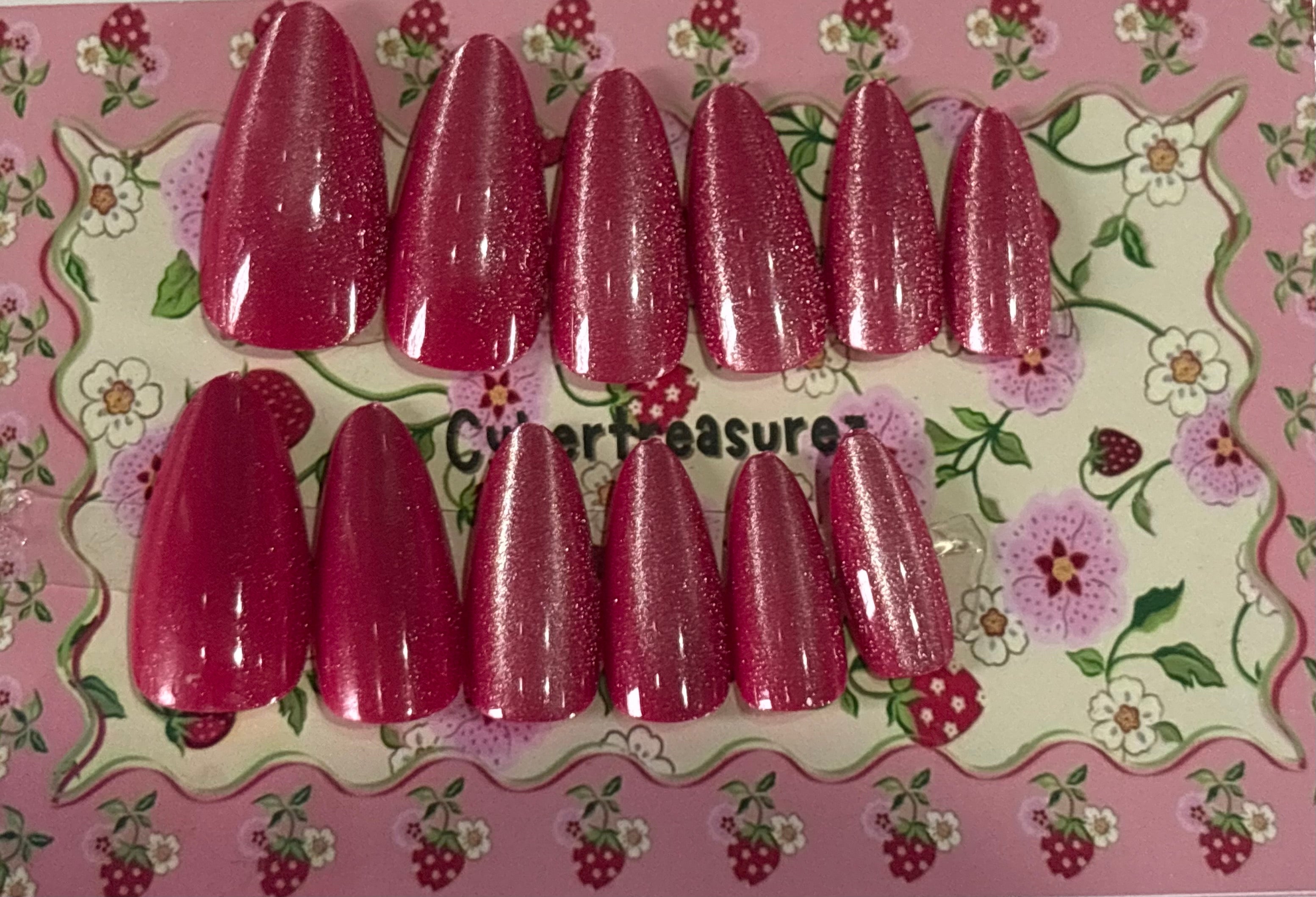 Barbie pink moonlight nails