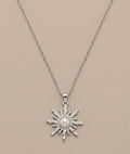 Stainless silver sun necklace