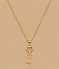 Stainless golden key necklace