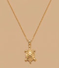 Stainless golden turtle necklace