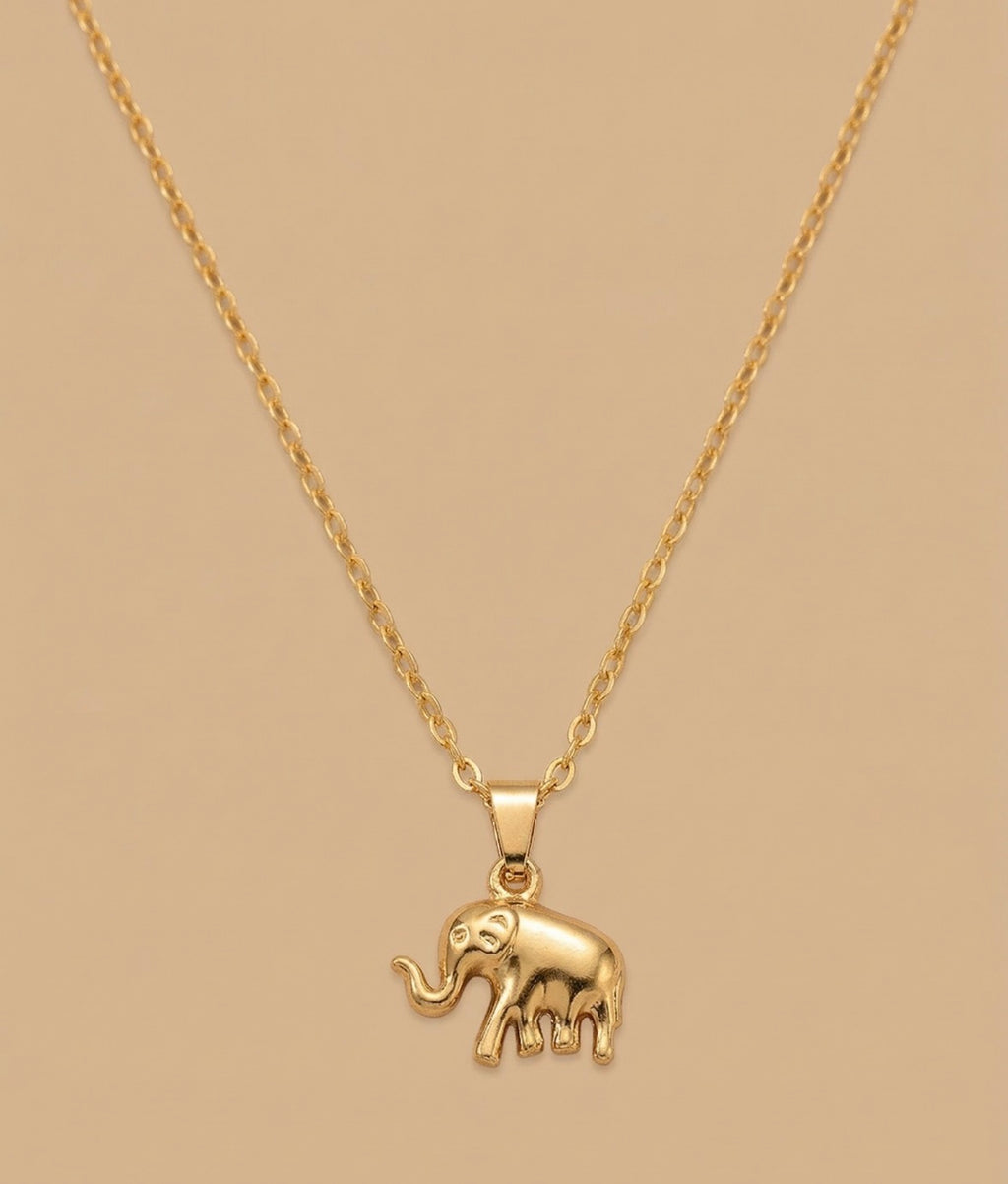 Stainless golden elephant necklace