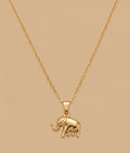 Stainless golden elephant necklace