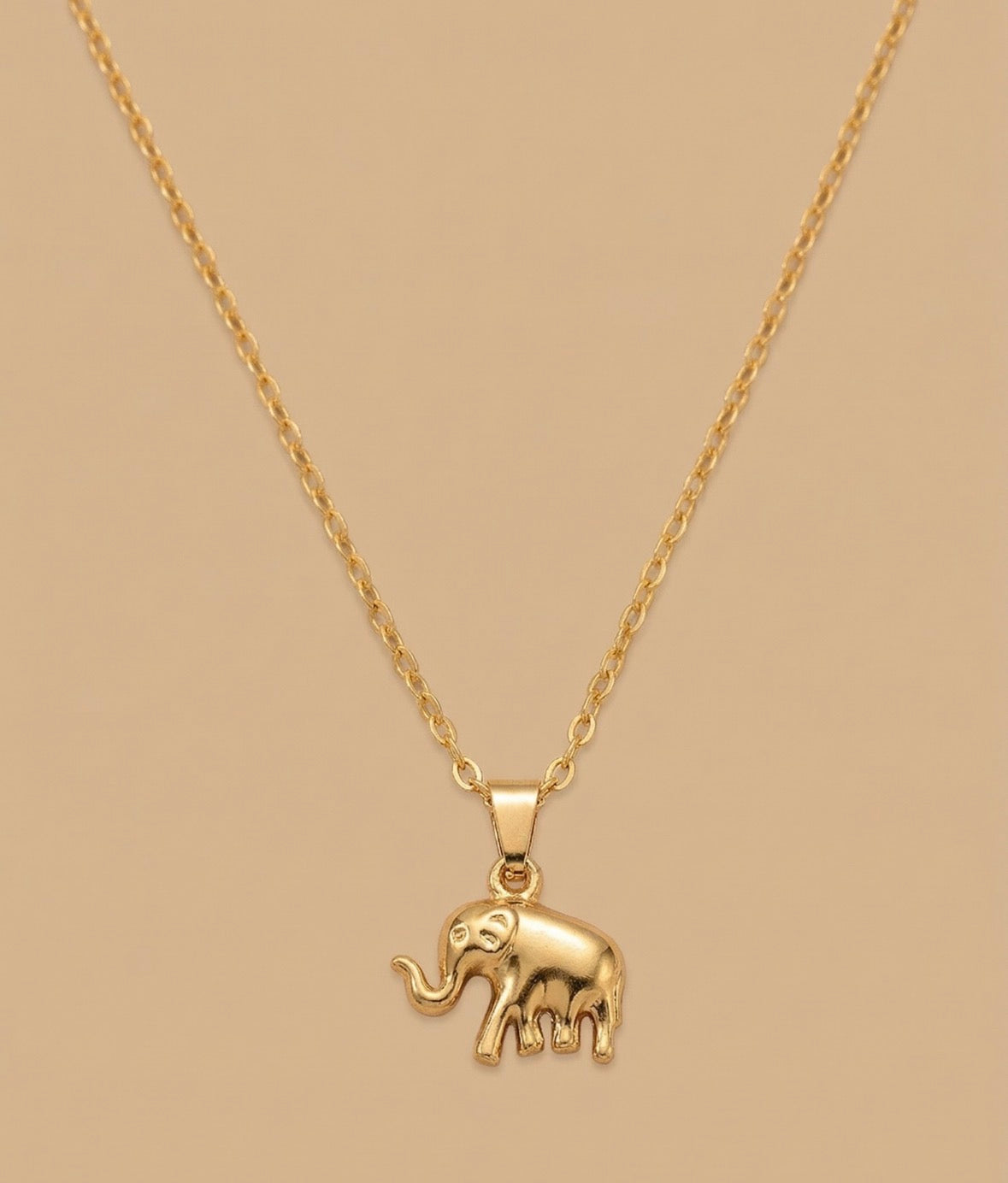 Stainless golden elephant necklace
