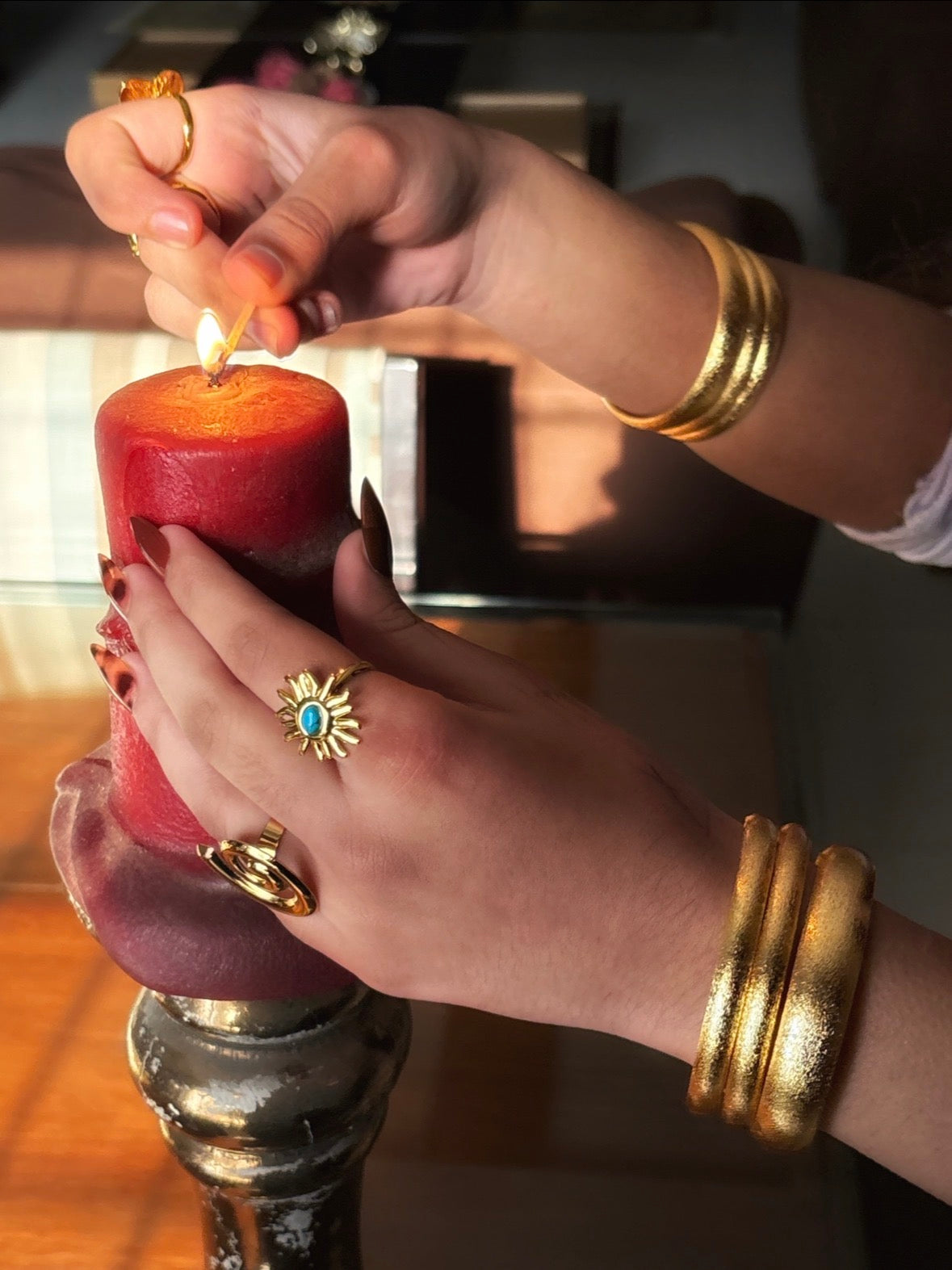 Golden bangles set of 6