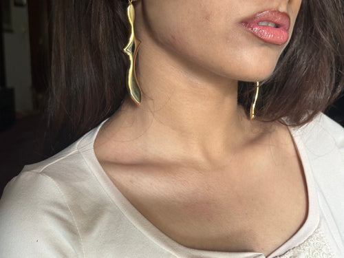 Abstract gold earrings