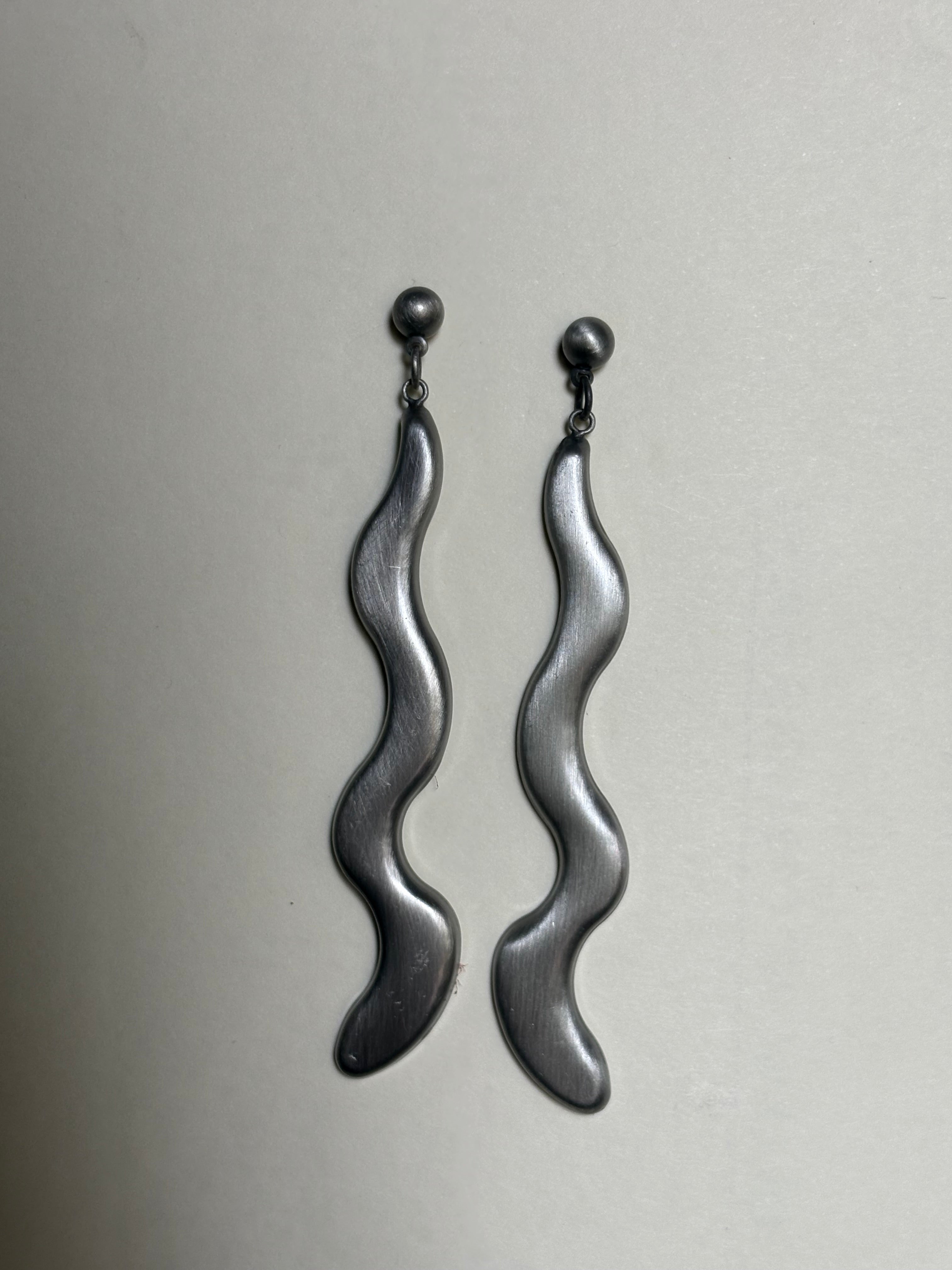 Abstract silver earrings