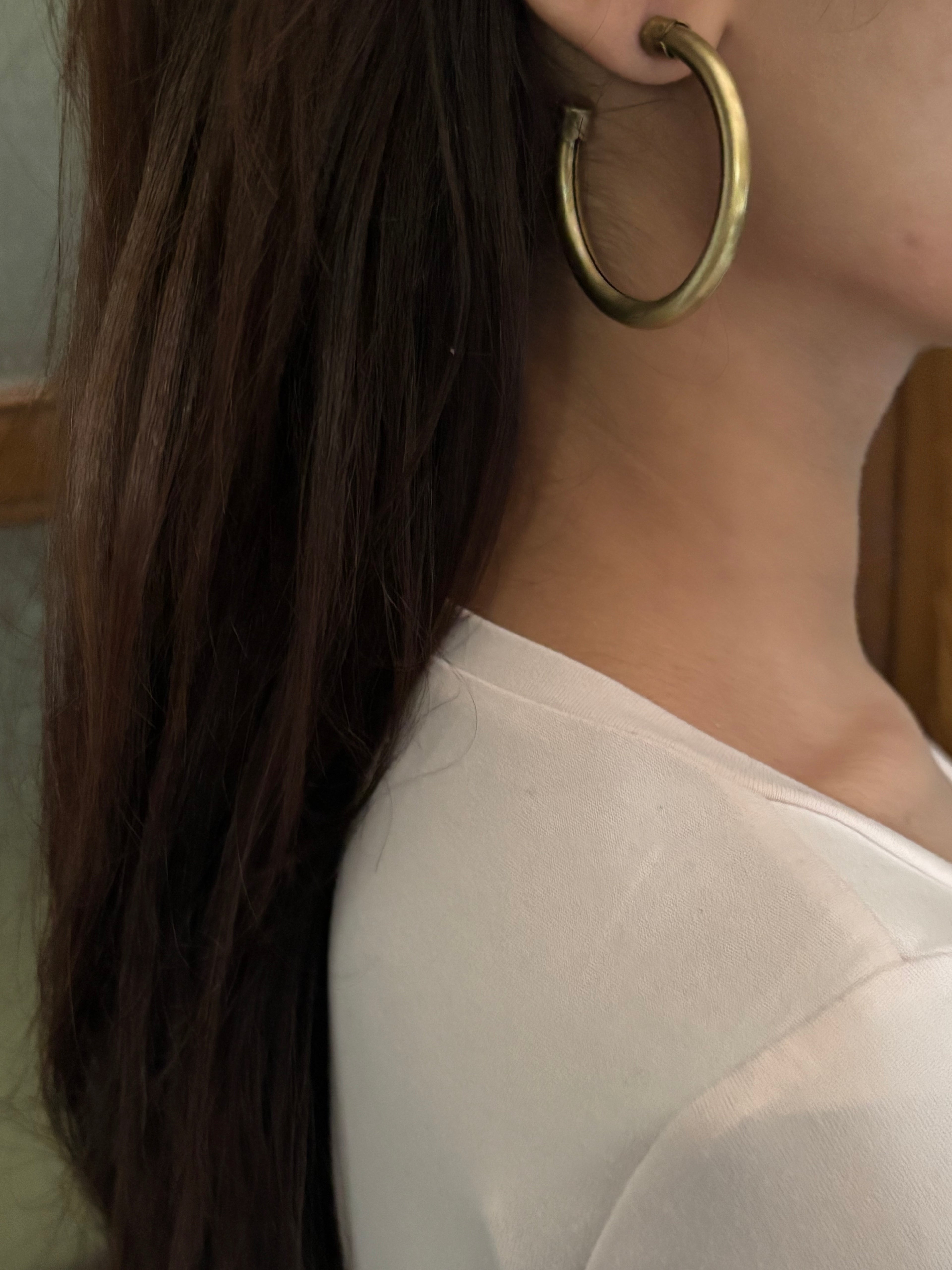 Gilded brown hoops