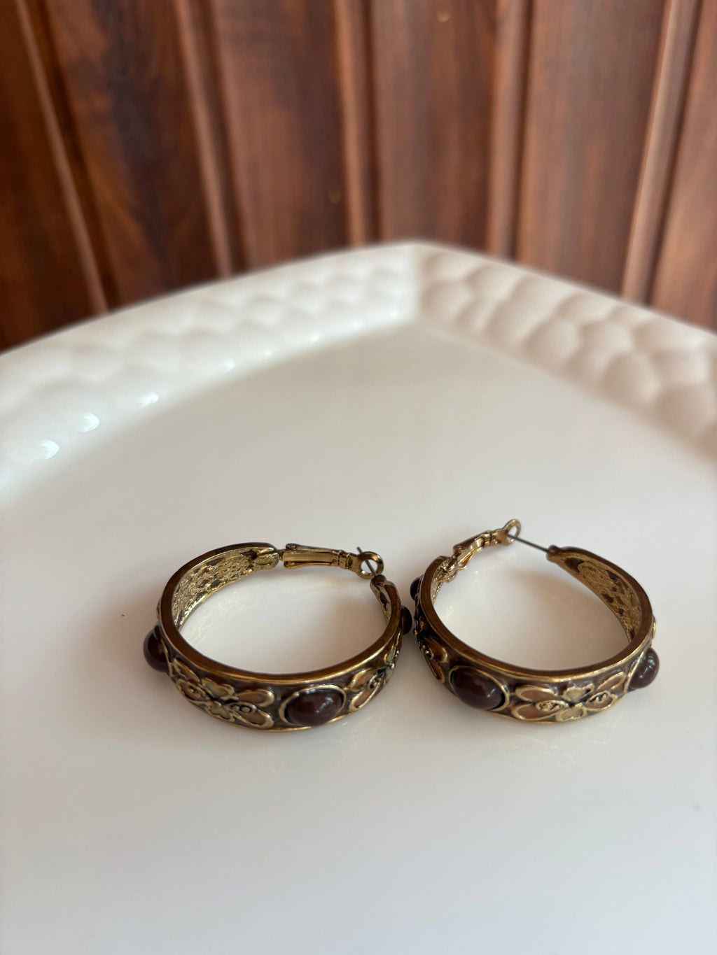 Gilded brown hoops