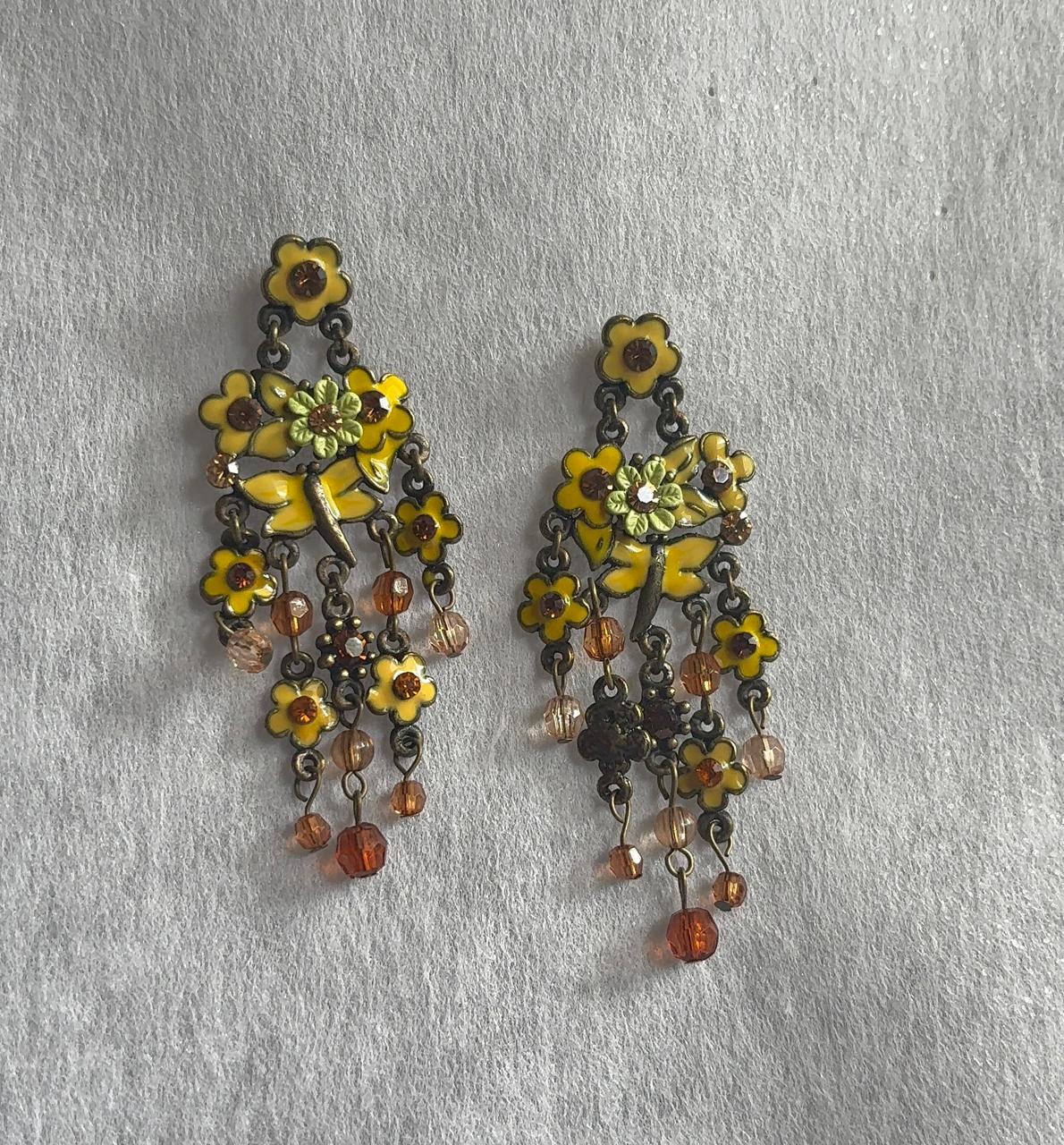 Sunflower garden earrings