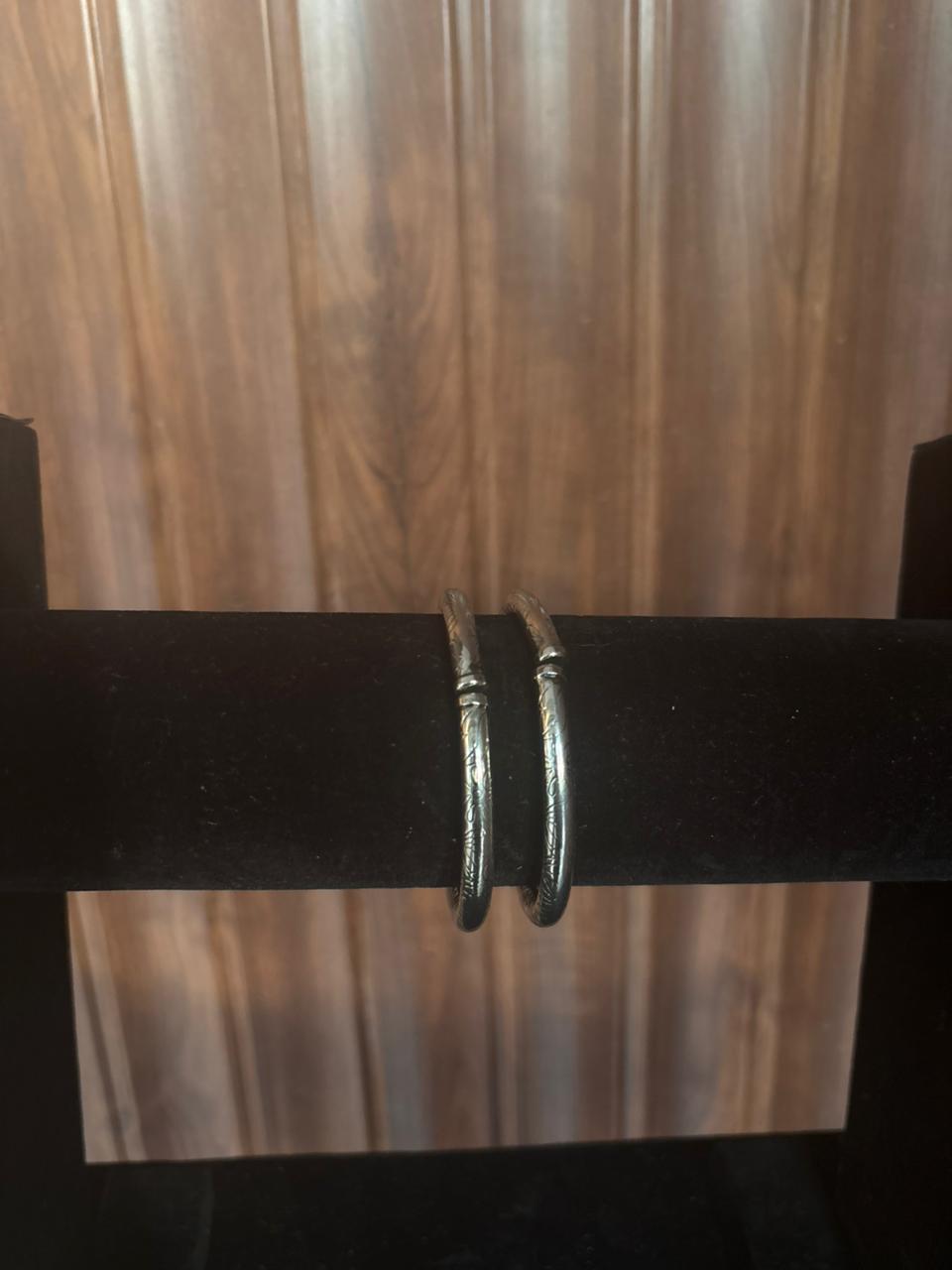 Silver every day bangle duo