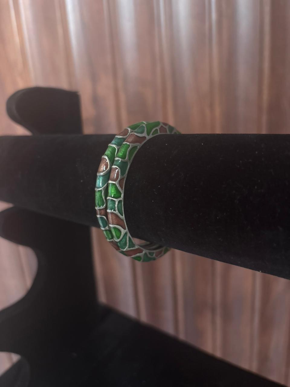 Crocodile bangle pair