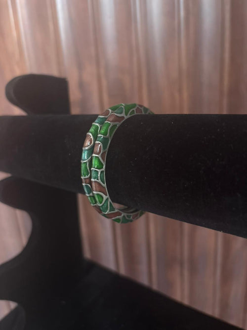 Crocodile bangle pair