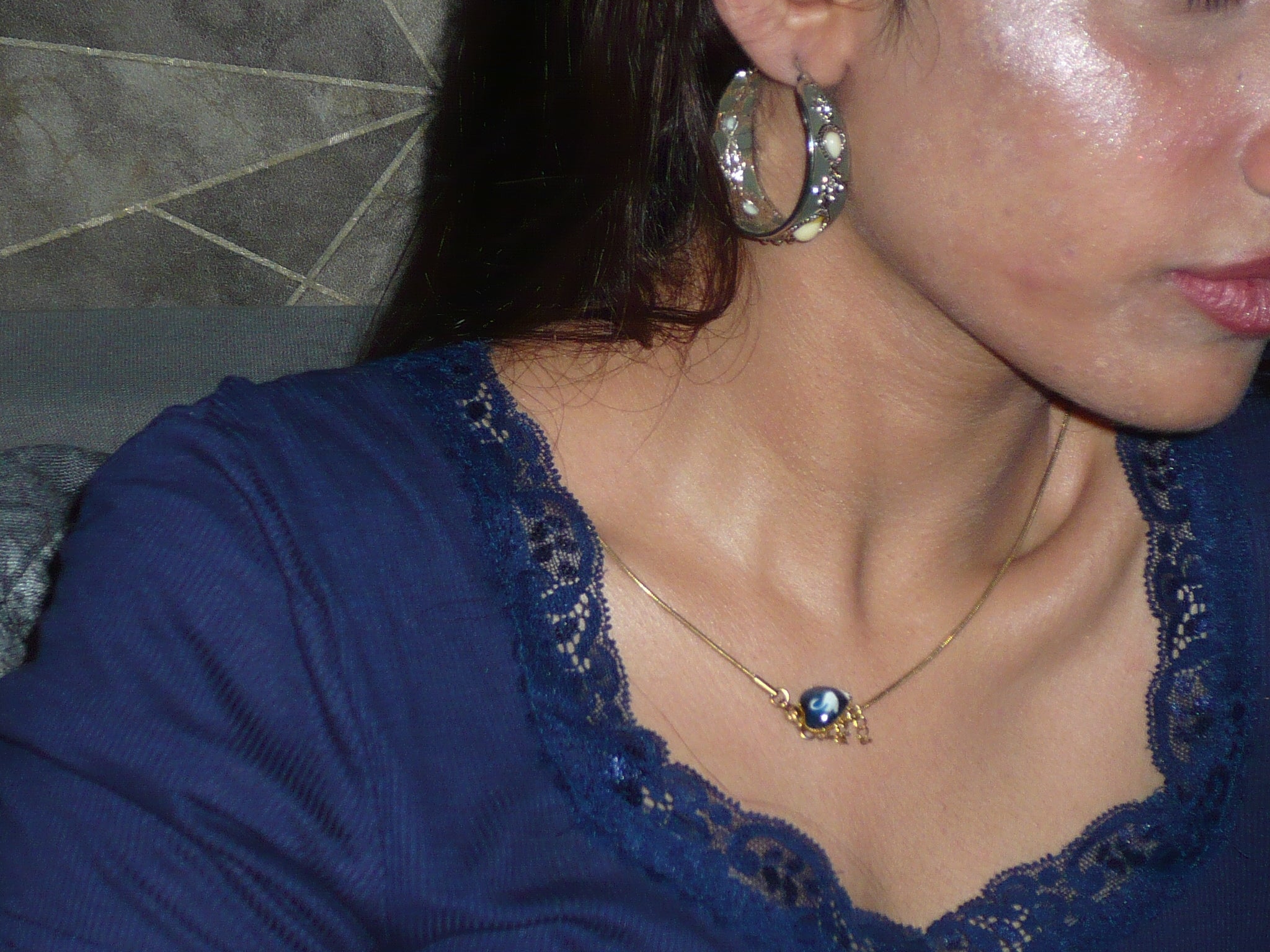 Sage stone hoops
